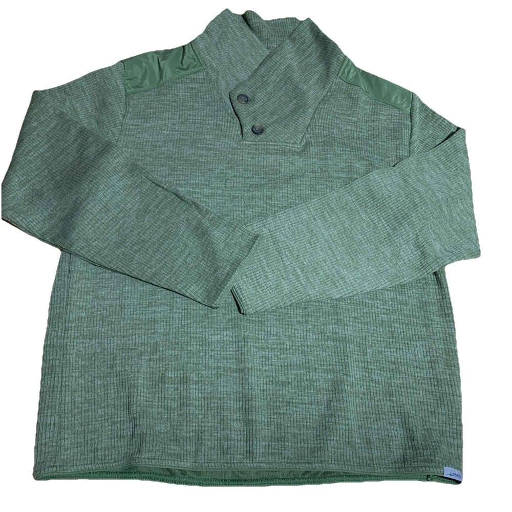 Habit Shawl Collar Pullover Men XL Green‎ Poly Rayon Spandex Long Sleeve